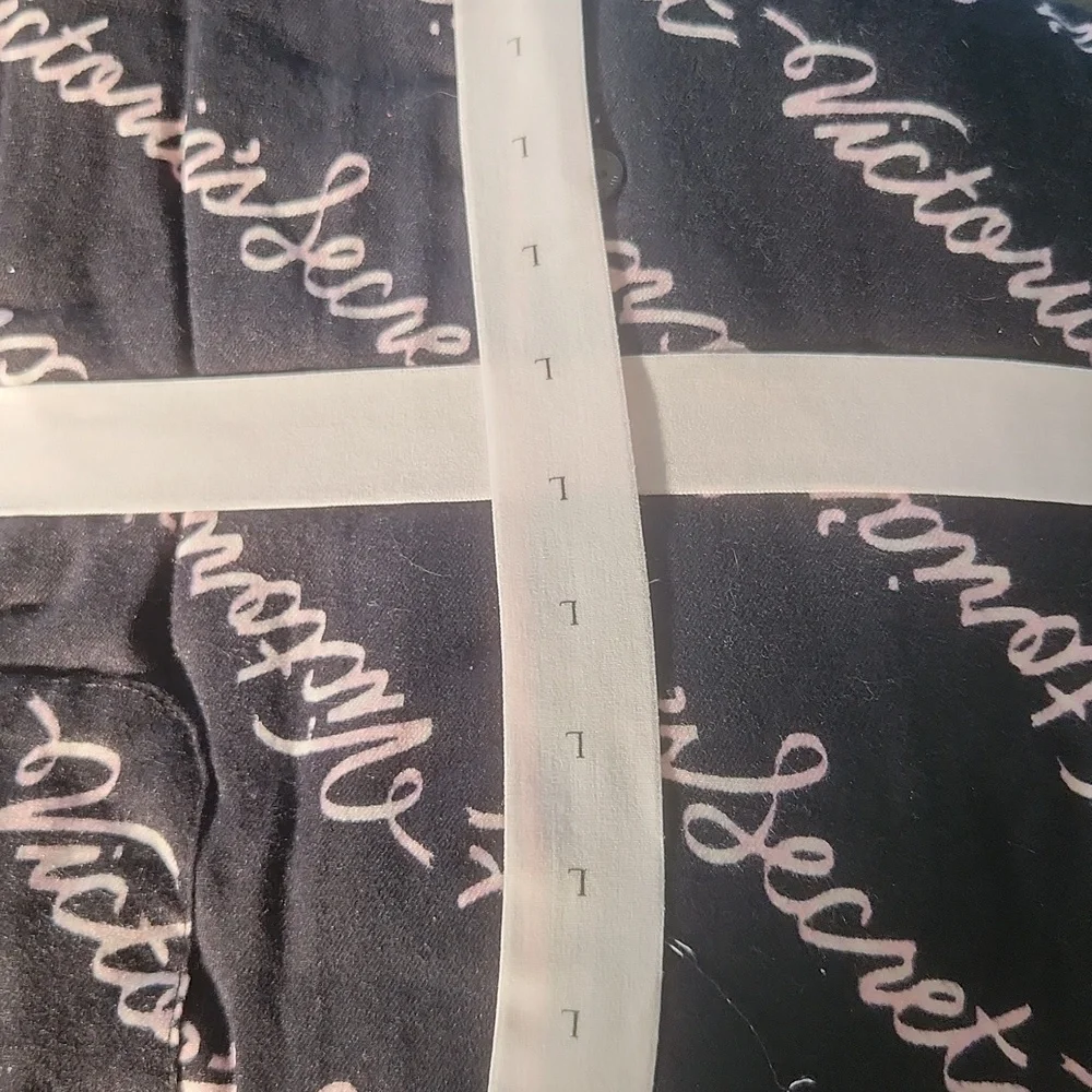 Victoria's Secret Flannel Long Black and Pink Pajama Set - Picture 4 of 4